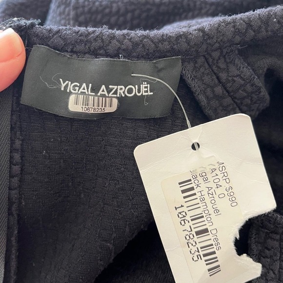 Yigal Azrouel NWOT Jacquard Short Sleeve Little Black Fit & Flare Dress Size 0 - Picture 8 of 11